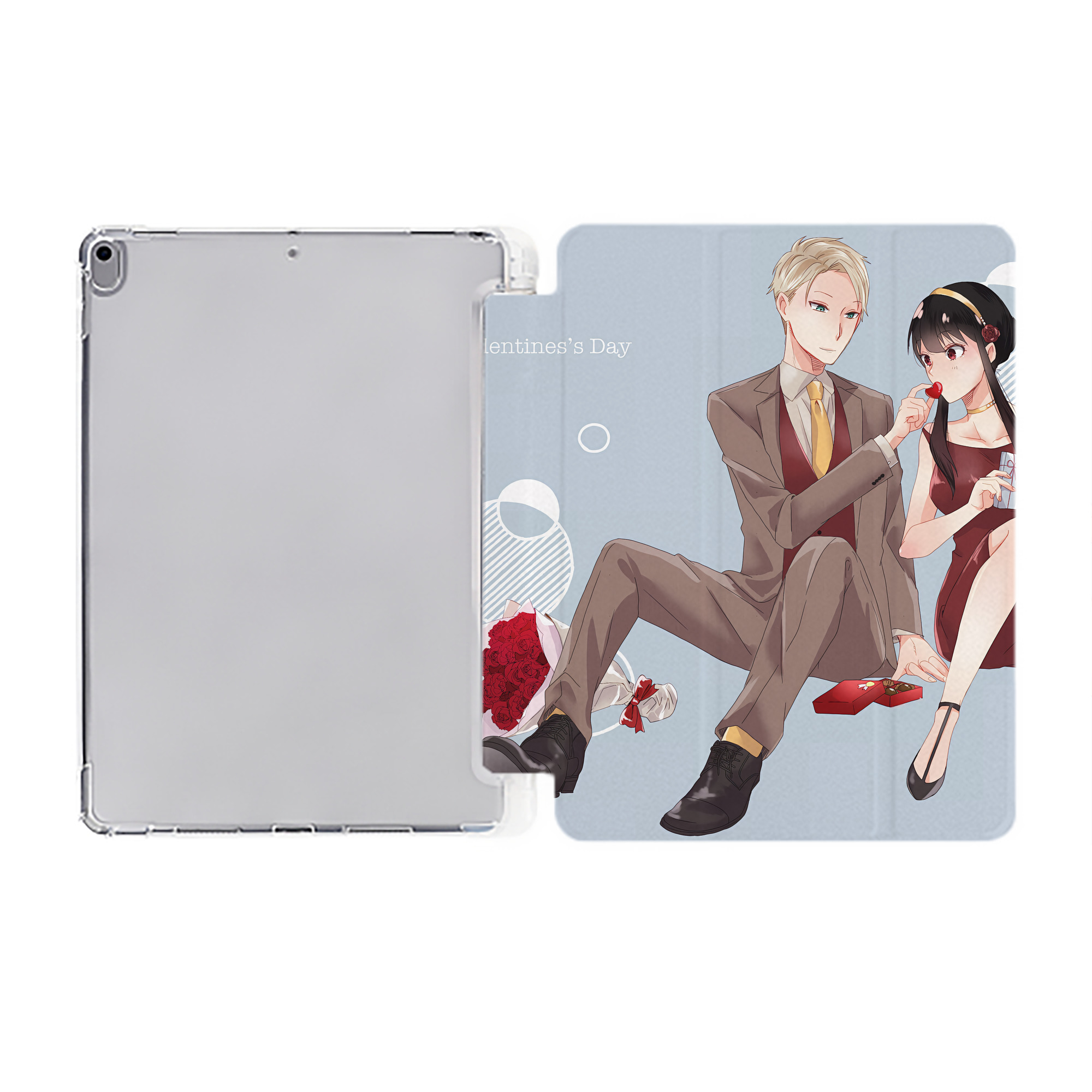 （画像用） SPY×FAMILY间谍家家酒 IPad ケース ペン収納付き 三つ折りスタンド PUレザー×シリコン 対応機種9.5/10.5/10.9インチ